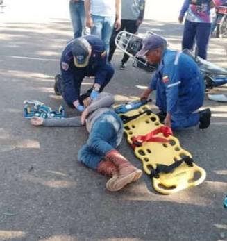 Motorizado herido en colisión